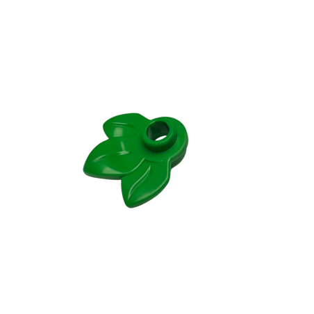 32607 Plant Plate Round 1x1 with 3 Layered Leaves - Bright Green