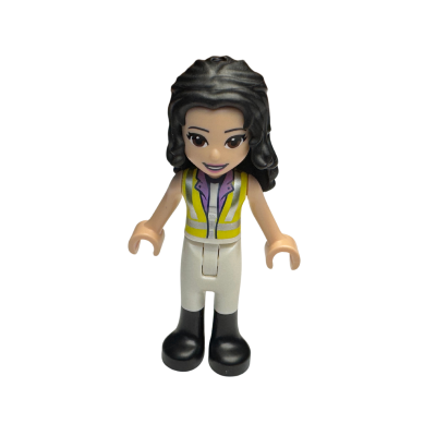 frnd0540 Friends Emma-Neon Yellow Safety Vest White Trousers with Black Boots