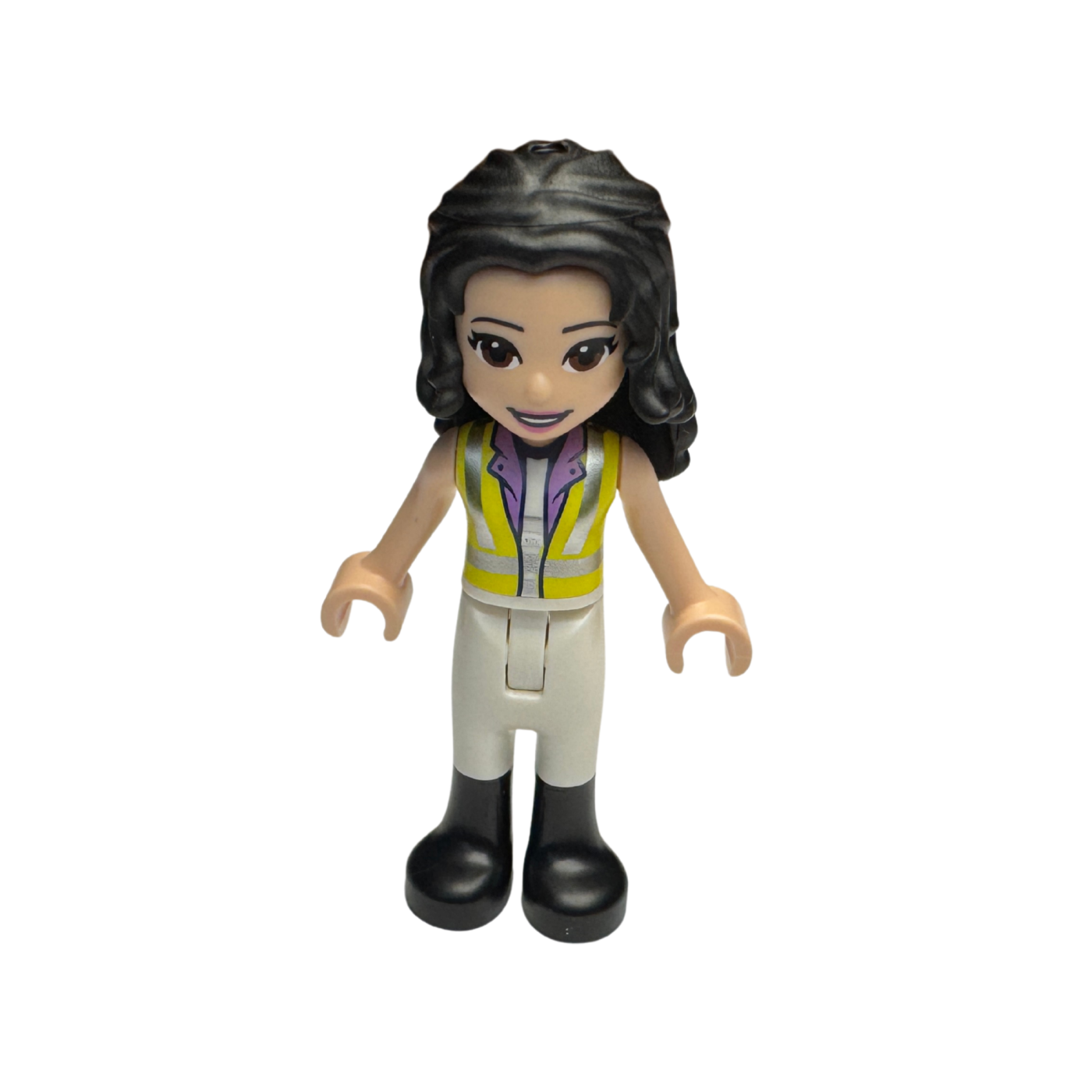 frnd0540 Friends Emma-Neon Yellow Safety Vest White Trousers with Black Boots