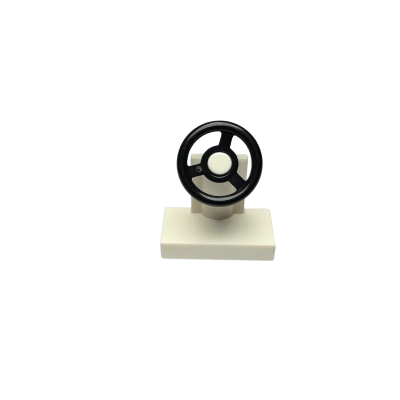 3829c01 Vehicle Steering Stand 1x2 with Black Steering Wheel - White