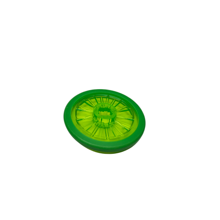 24314pb02 Wheel Wheelchair with Molded Bright Green Hard Rubber Tire Pattern Trans-Bright Green