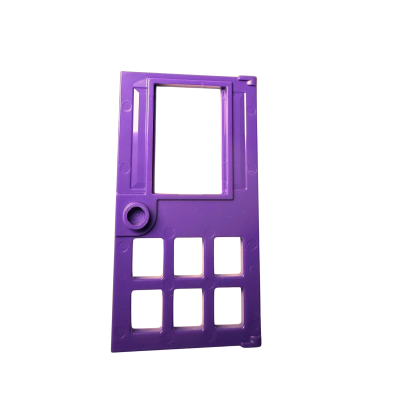 79730 Door 1x4x6 with 6 Panes Stud Handle and Hole for Pet Flap - Dark Purple