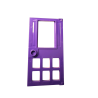 79730 Door 1x4x6 with 6 Panes Stud Handle and Hole for Pet Flap - Dark Purple