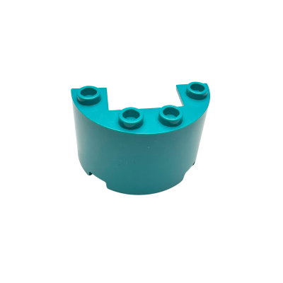 24593 Cylinder Half 2x4x2 with 1x2 Cutout - Dark Turquoise