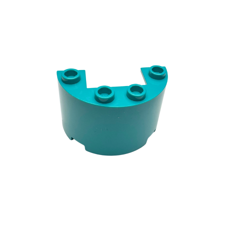 24593 Cylinder Half 2x4x2 with 1x2 Cutout - Dark Turquoise
