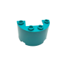 24593 Cylinder Half 2x4x2 with 1x2 Cutout - Dark Turquoise
