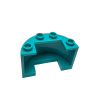 24593 Cylinder Half 2x4x2 with 1x2 Cutout - Dark Turquoise