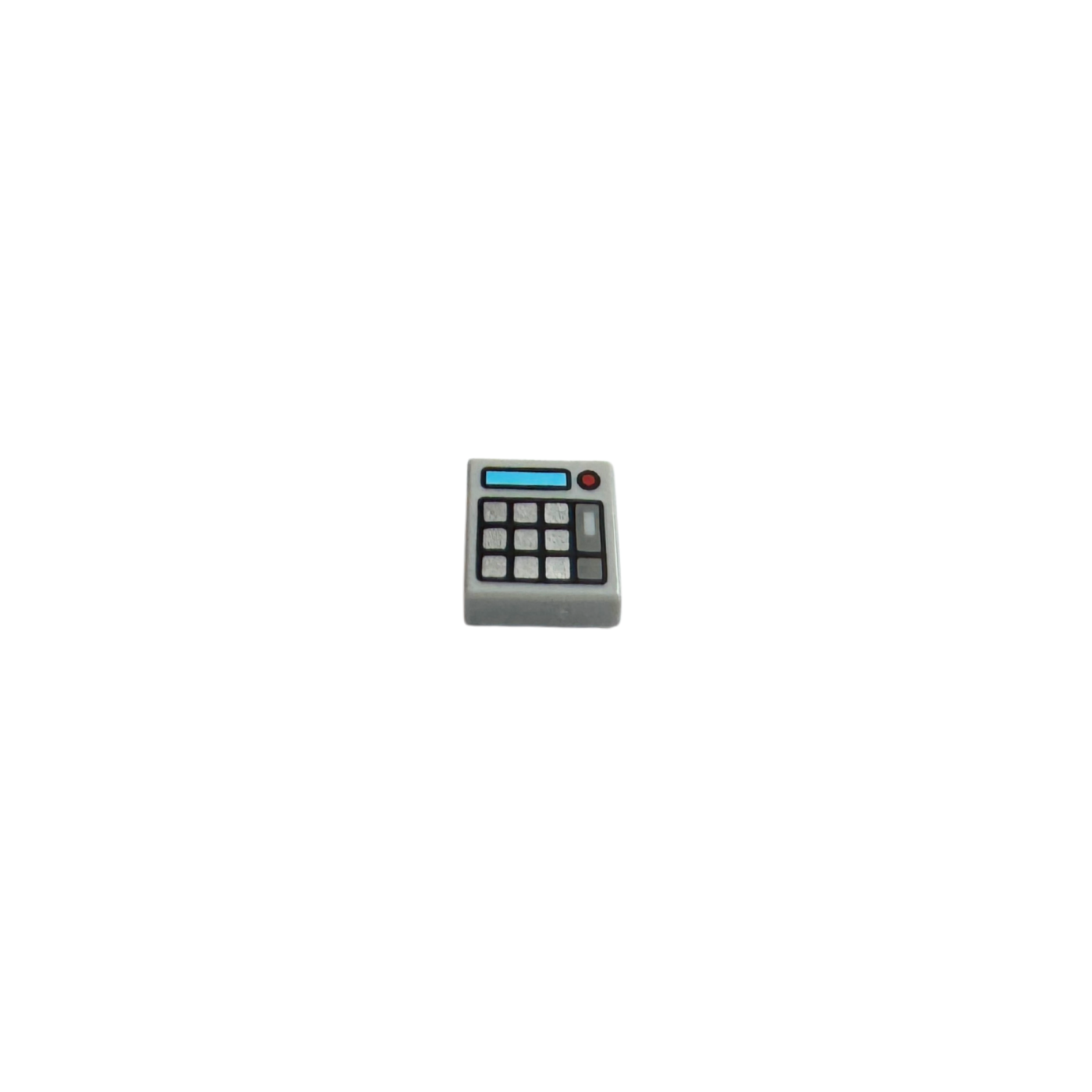 3070pb174 Tile 1x1 with Silver Keypad Buttons Pattern - Light Bluish Gray
