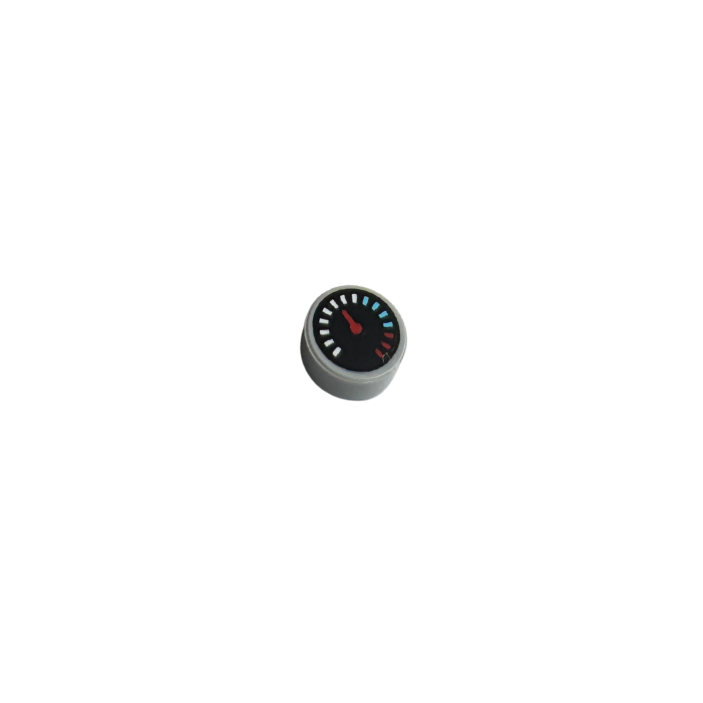 98138pb175 Tile Round 1x1 with Black Gauge with Red Pointer and White - Light Bluish Gray