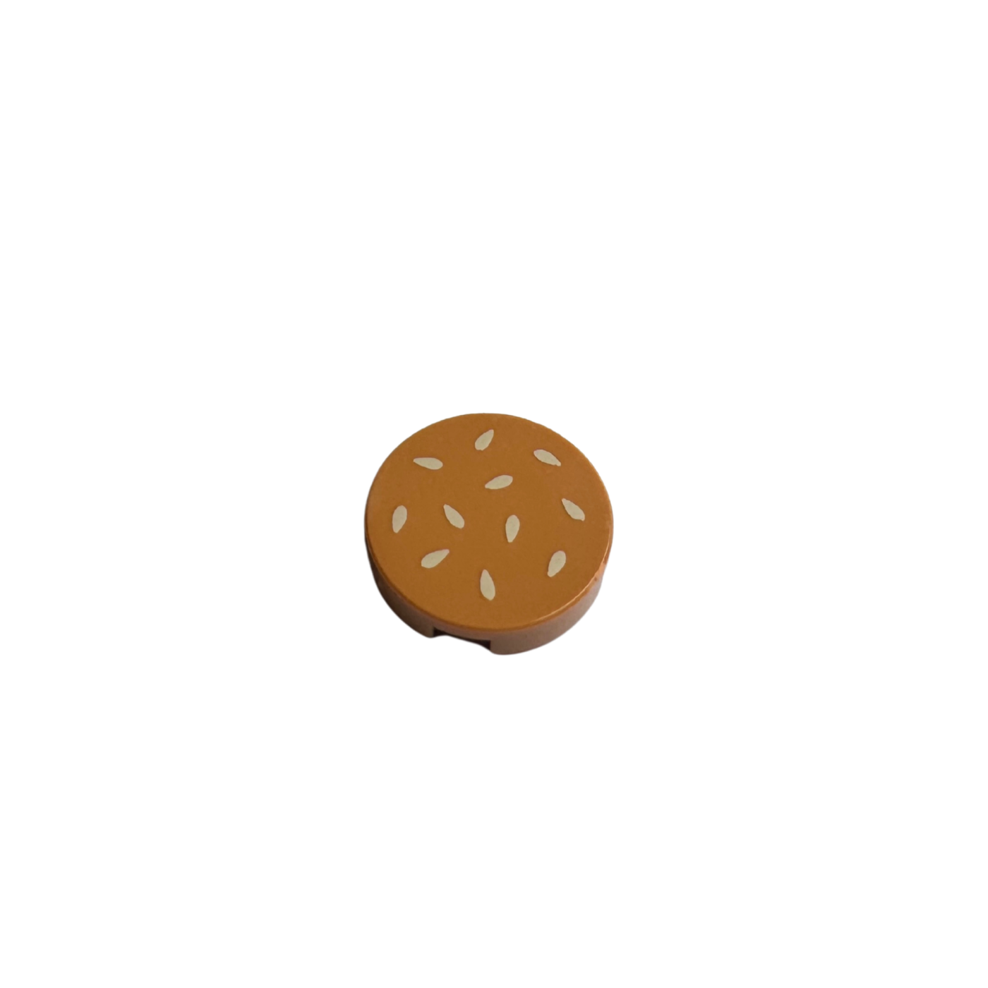 14769pb657 Tile Round 2x2 with Bottom Stud Holder with Tan Sesame Seeds Pattern - Medium Nougat