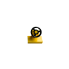 3829c01 Vehicle Steering Stand 1x2 with Black Steering Wheel - Yellow