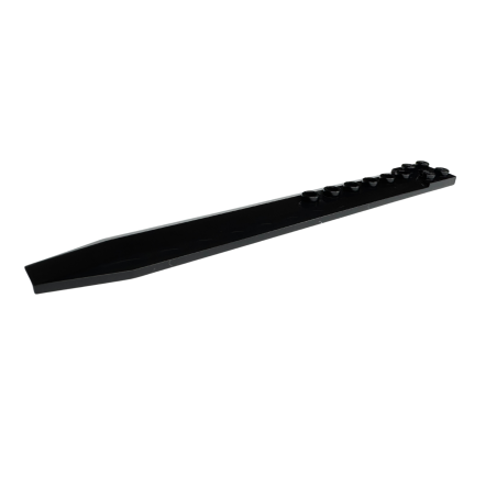 62743 Plate Modified 2x16 with Angled Side Extensions and Axle Hole (Rotor Blade) - Black