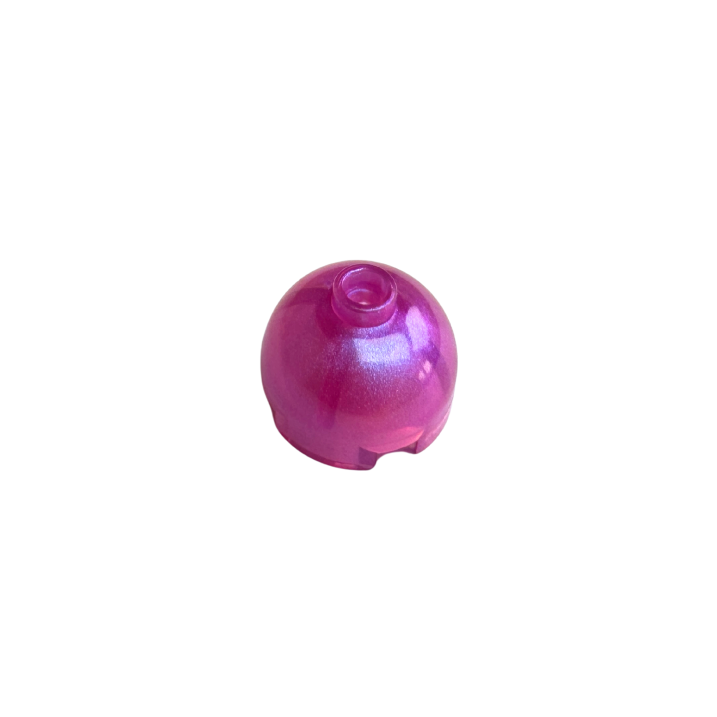553 Brick Round 2x2 Dome Top -Satin Trans-Dark Pink