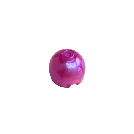 553 Brick Round 2x2 Dome Top -Satin Trans-Dark Pink