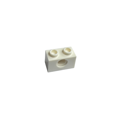 3700 Technic Brick 1x2 with Hole - White